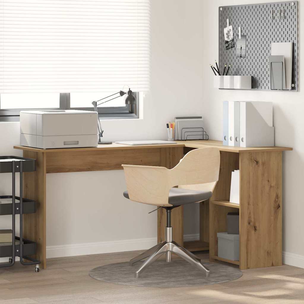 Scrivania Con Lo Scaffale Rovere Artigianale 142 X 102 X 73 cm