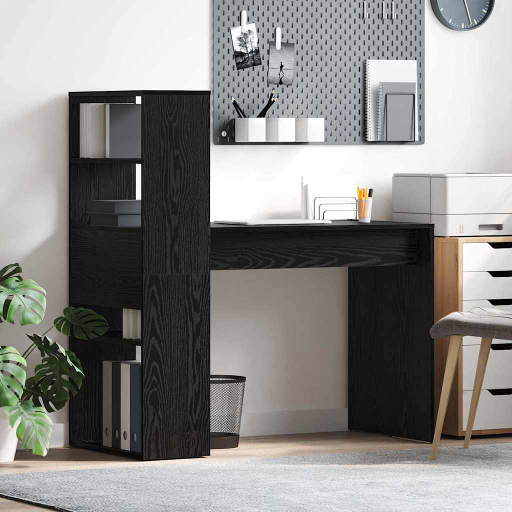 Scrivania Rovere Nero 113 X 54 X 120 Cm Legno Multistrato