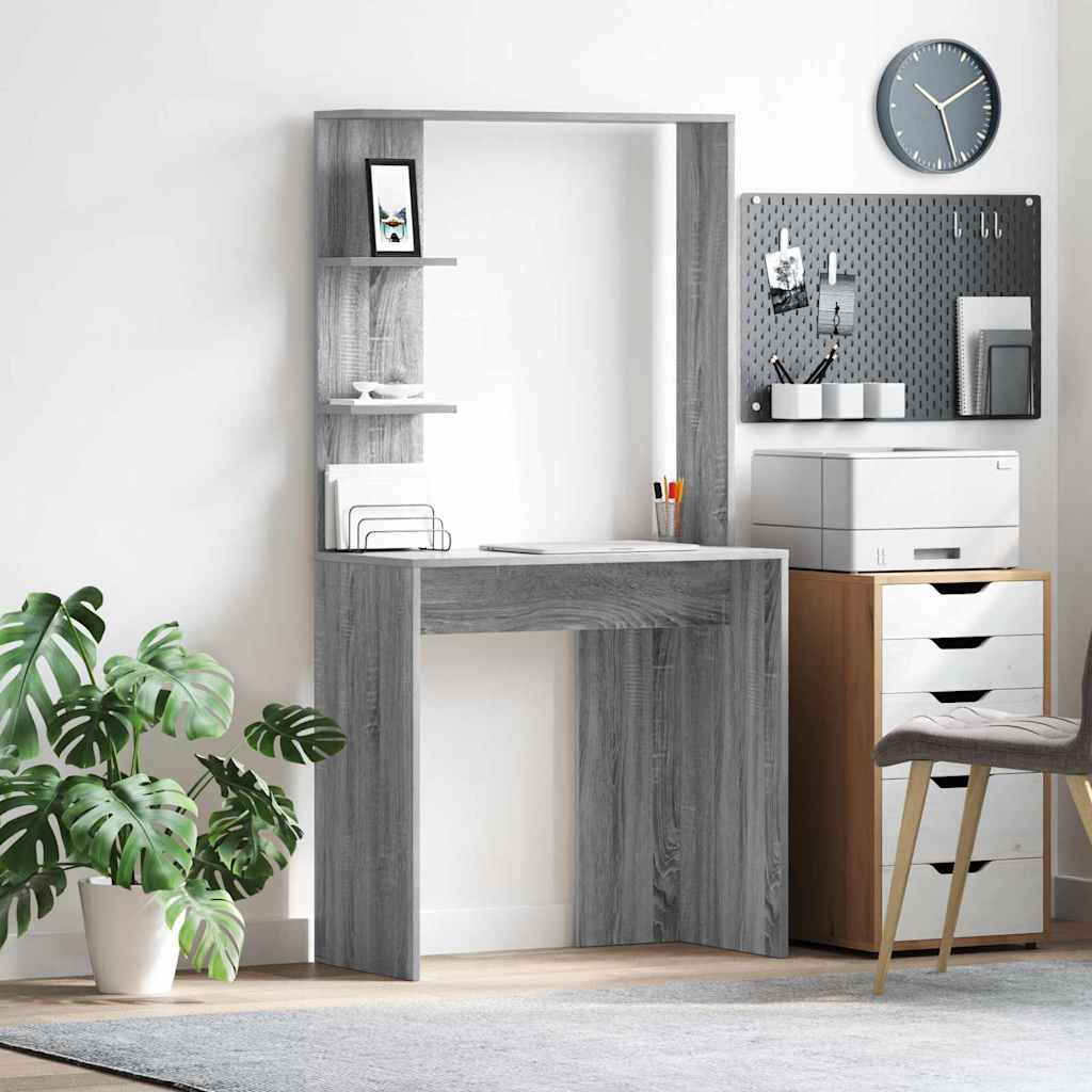 Scrivania Grigio Sonoma 78,5 X 37 X 154,5 Cm Legno Multistrato
