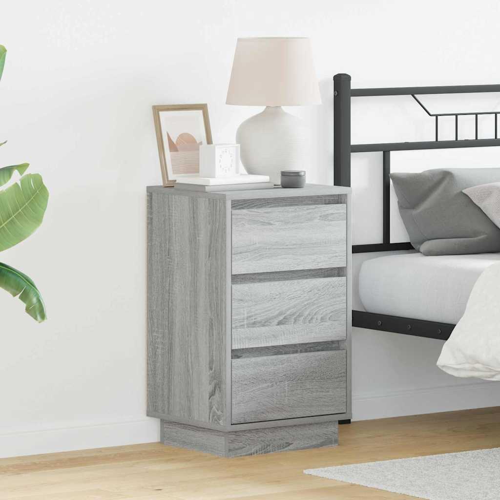 Armadio Da Notte Con Grigio 39 X 34.5 X 65 Cm Legno Multistrato