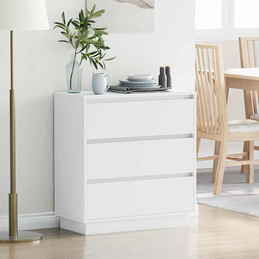 Armadio Da Notte Con Bianco 71 X 34.5 X 75 Cm Legno Multistrato