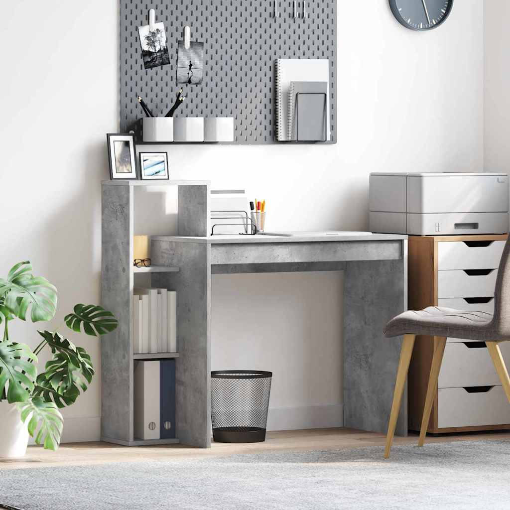 Scrivania Grigio Cemento 100 X 40 X 90 Cm Legno Multistrato