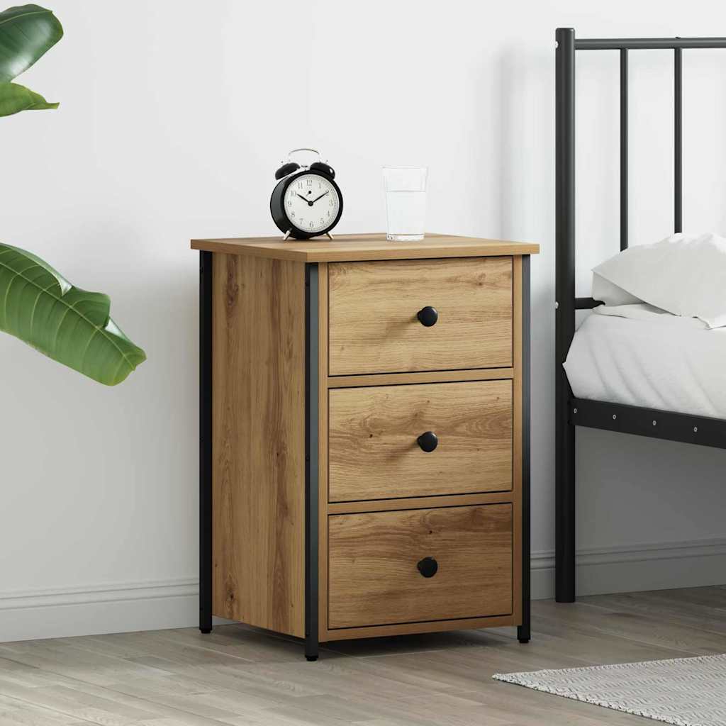 Armadio Da Notte Con Cassetto Marrone Legno Recuperato Massello