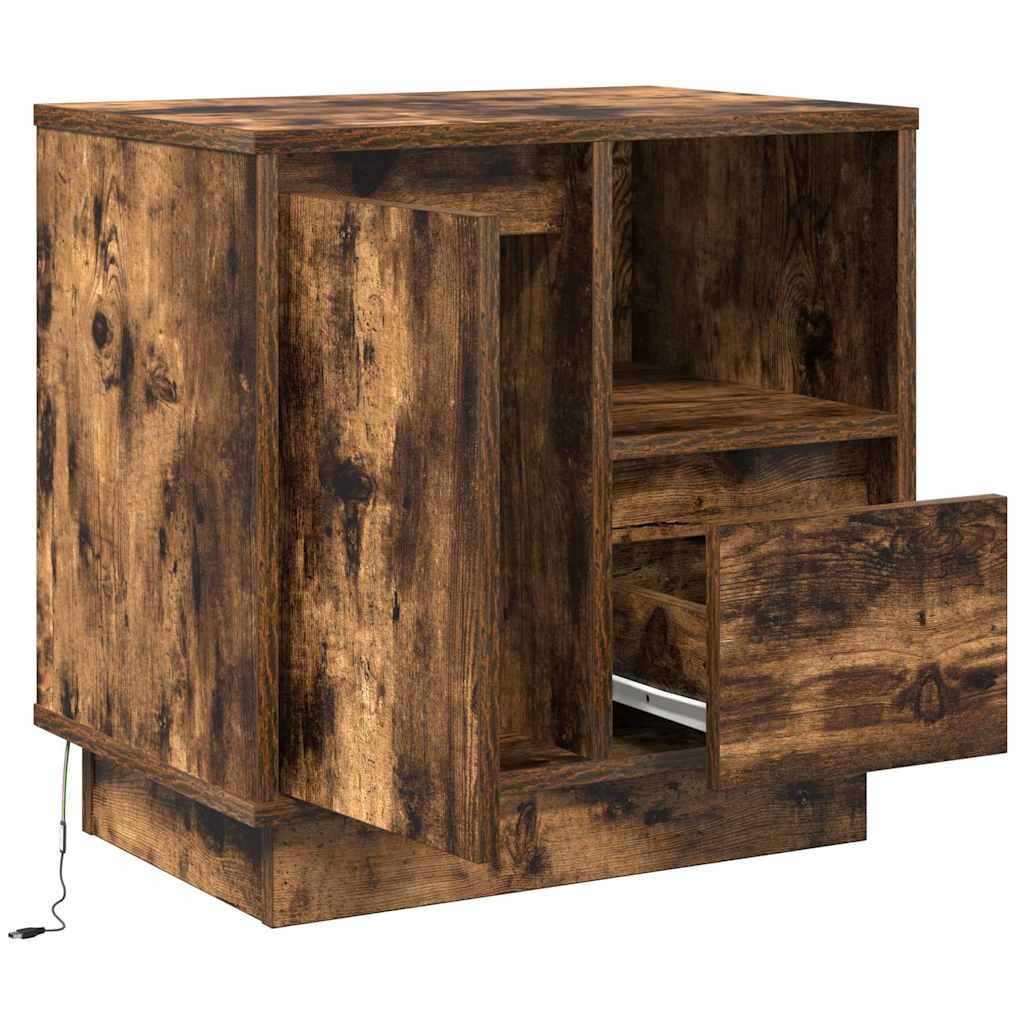 Armadio Da Notte Con Cassetto Rovere Fumo 50 X 34.5 X 50 Cm. - Image 5