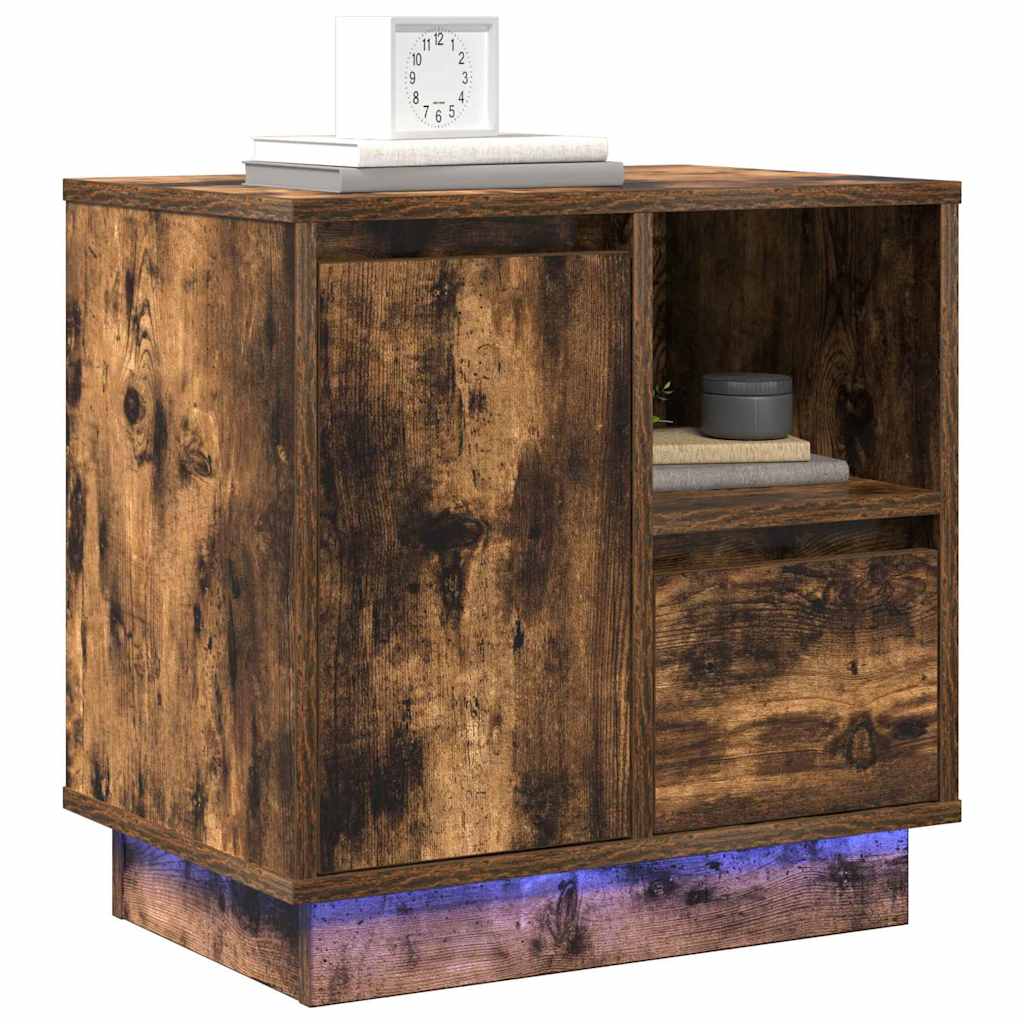 Armadio Da Notte Con Cassetto Rovere Fumo 50 X 34.5 X 50 Cm. - Image 3