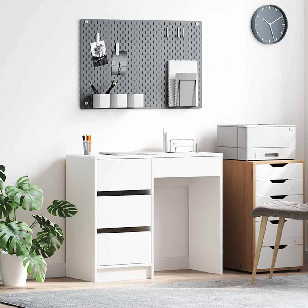 Scrivania Bianco 90 X 37.5 X 75 Cm Legno Multistrato