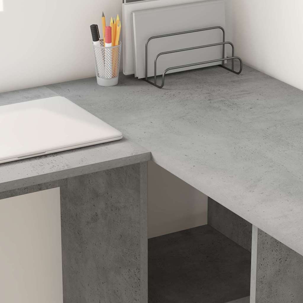 Scrivania Grigio Cemento 142 X 102 X 73 Cm Legno Multistrato - Image 4