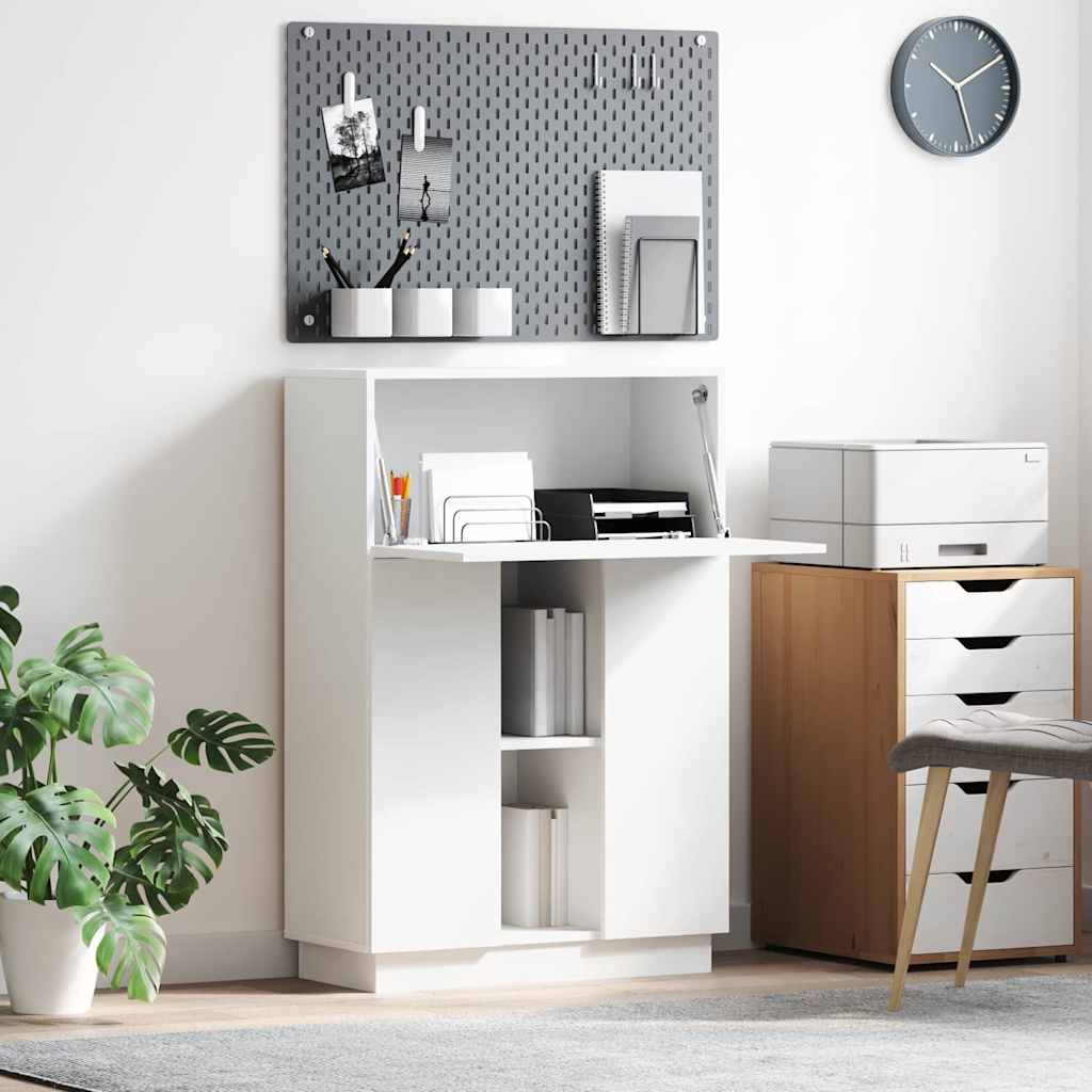 Scrivania Bianco 71,5 X 31,5 X 106,5 Cm Legno Multistrato