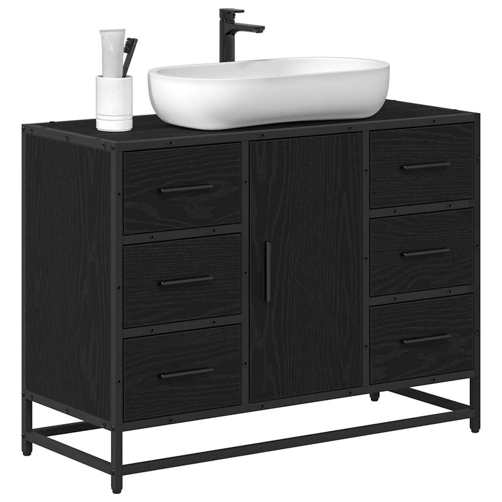 Mobile Da Bagno Rovere Nero 80 X 33 X 60 Cm Legno Multistrato - Image 3