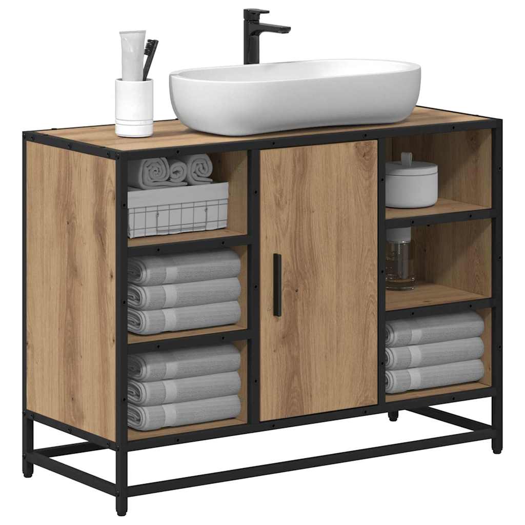 Mobile Da Bagno Con Porta Rovere Artigianale 80 X 33 X 60 cm - Image 3