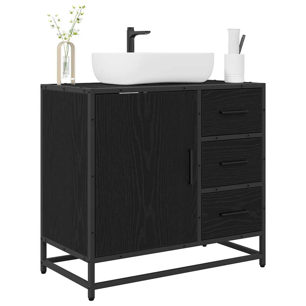Mobile Da Bagno Rovere Nero 65 X 33 X 60 Cm Legno Multistrato - Image 3