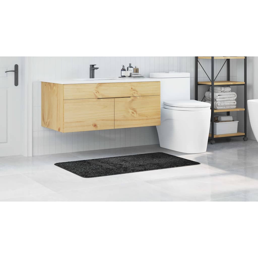 Tappetino Da Bagno Antiscivolo Grigio Scuro 70 X 120 Cm pp - Image 4