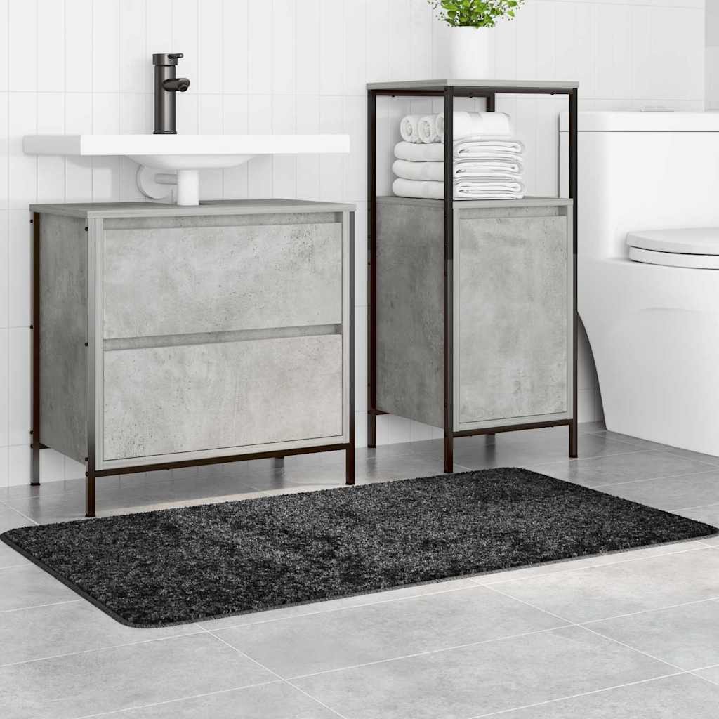 Tappetino Da Bagno Antiscivolo Grigio Scuro 70 X 120 Cm pp - Image 3