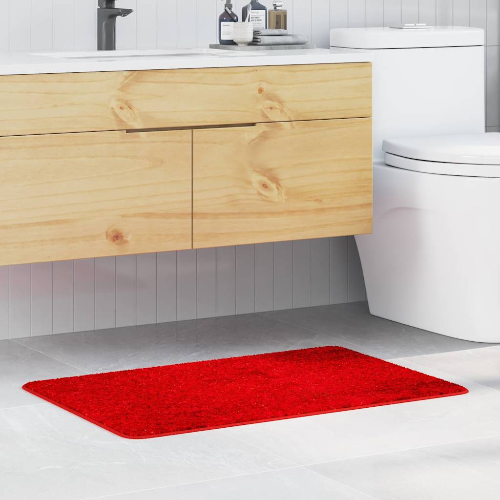 Tappetino Da Bagno Antiscivolo Rosso 60 X 90 Cm pp