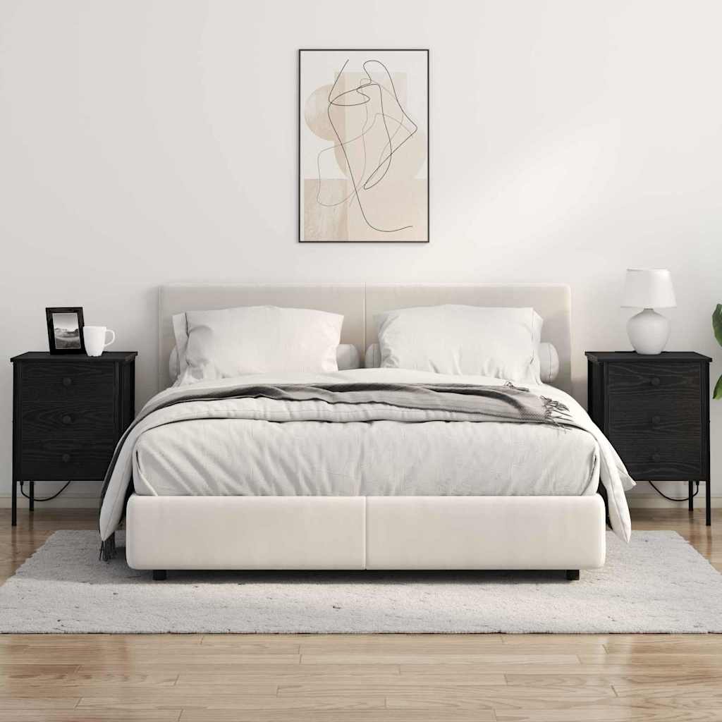 Armadio Da Notte Con Cassetto 2 Pcs Rovere Nero 42 X 41 X 61 cm - Image 4