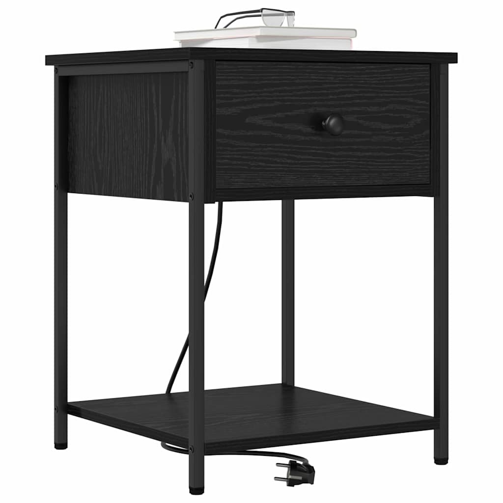 Armadio Da Notte Con Cassetto 2 Pcs Rovere Nero 42 X 41 X 56 cm - Image 3