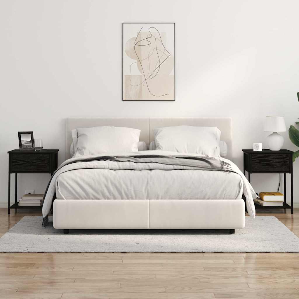 Armadio Da Notte Con Cassetto 2 Pcs Rovere Nero 42 X 41 X 56 cm - Image 4