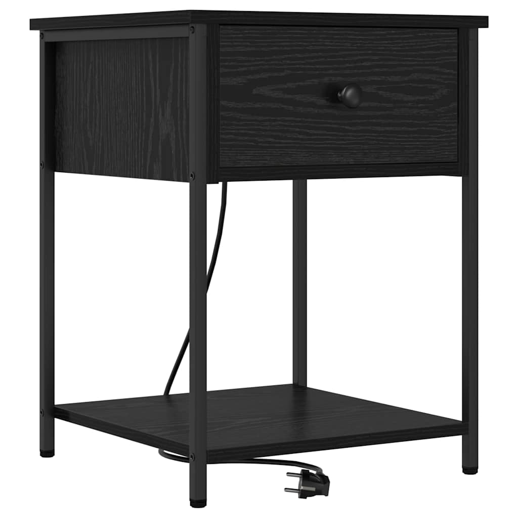 Armadio Da Notte Con Cassetto 2 Pcs Rovere Nero 42 X 41 X 56 cm - Image 5