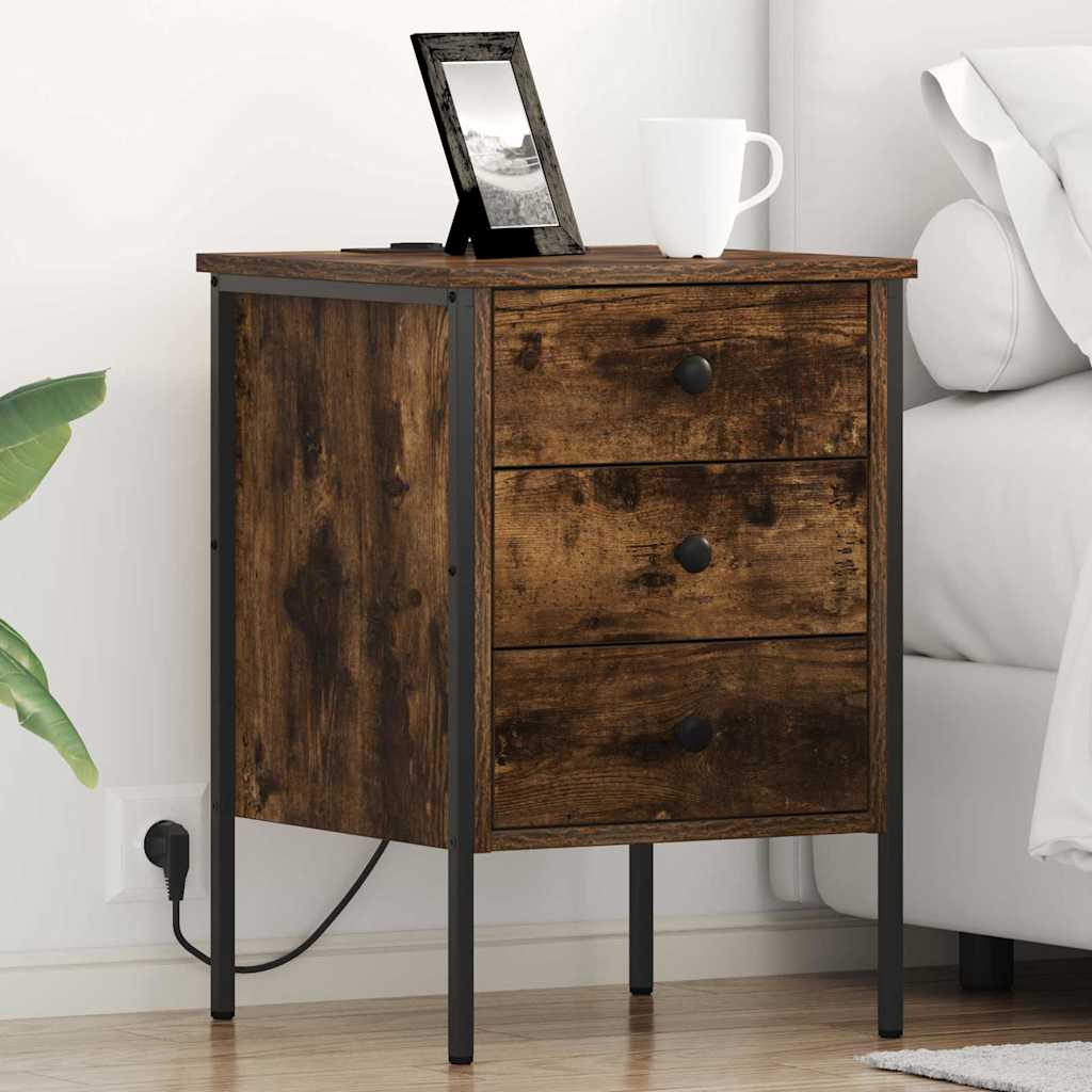 Armadio Da Notte Rovere Fumo 42 X 41 X 61 Cm Legno Multistrato