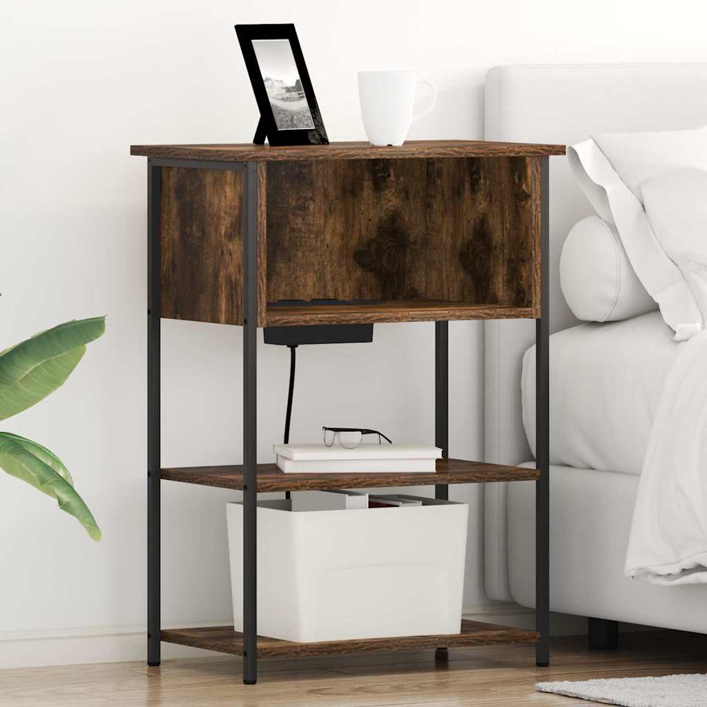 Armadio Da Notte Rovere Fumo 55 X 31 X 76 Cm Legno Multistrato