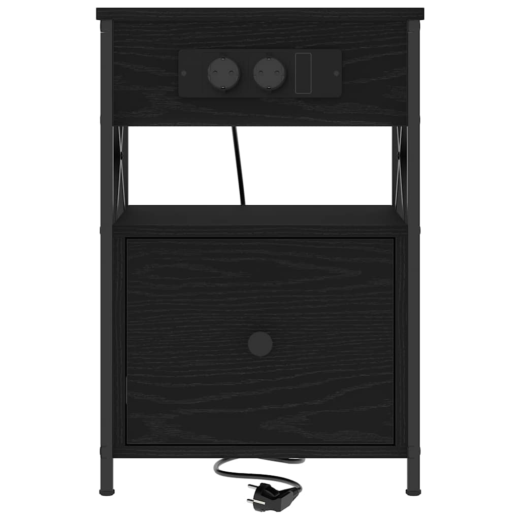 Armadio Da Notte Rovere Nero 40 X 31 X 60 Cm Legno Multistrato - Image 6