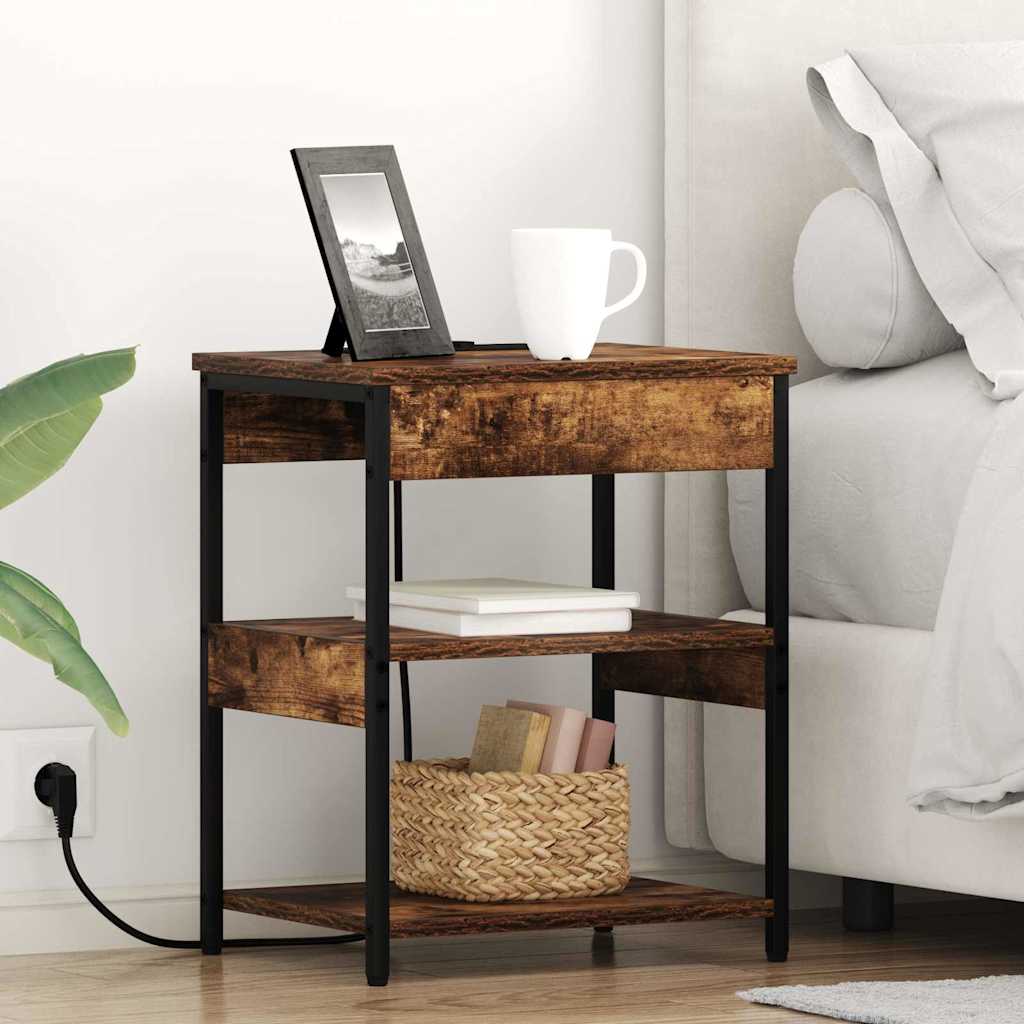 Armadio Da Notte Rovere Fumo Legno Multistrato