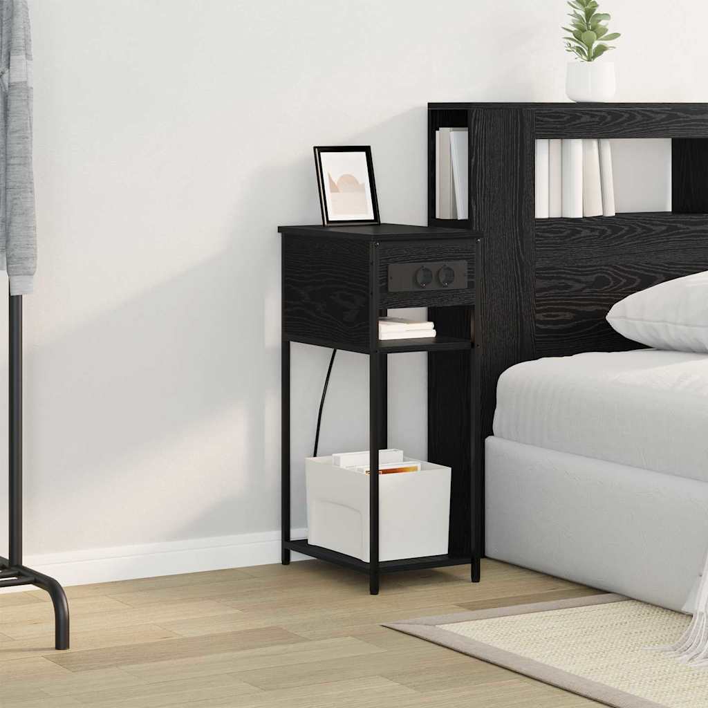 Armadio Da Notte Rovere Nero 41 X 28 X 76 Cm Legno Multistrato - Image 4