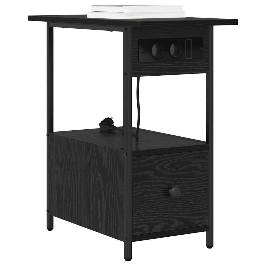 Armadio Da Notte Rovere Nero 60 X 30 X 61 Cm Legno Multistrato - Image 3