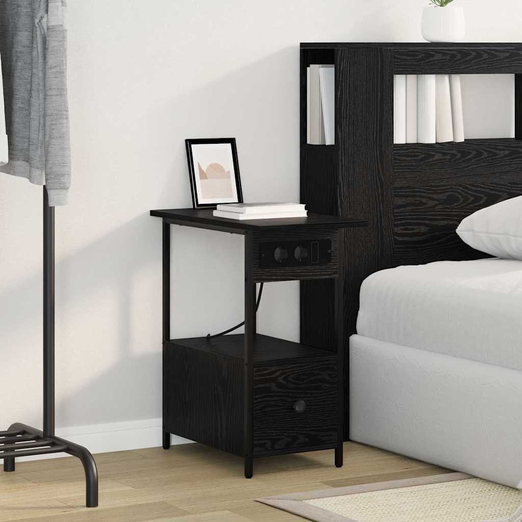 Armadio Da Notte Rovere Nero 60 X 30 X 61 Cm Legno Multistrato - Image 4