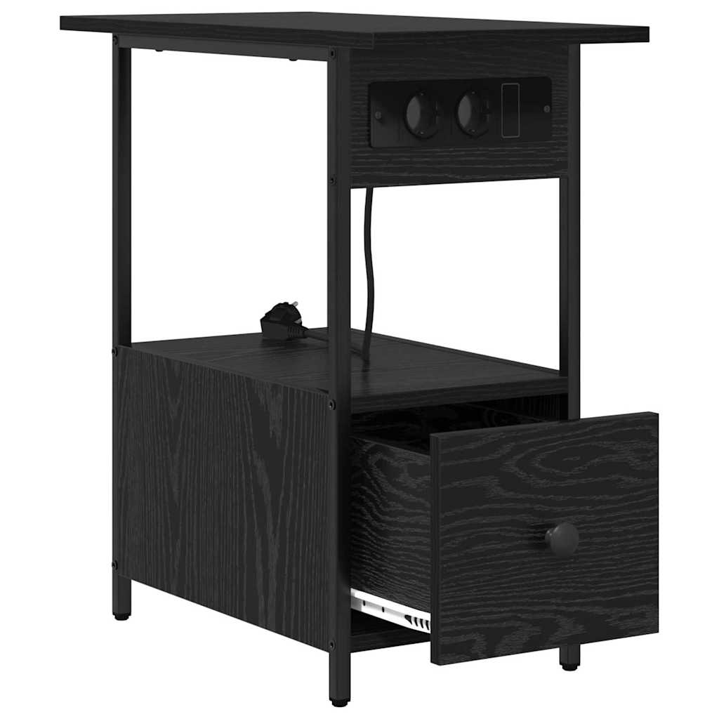 Armadio Da Notte Rovere Nero 60 X 30 X 61 Cm Legno Multistrato - Image 6