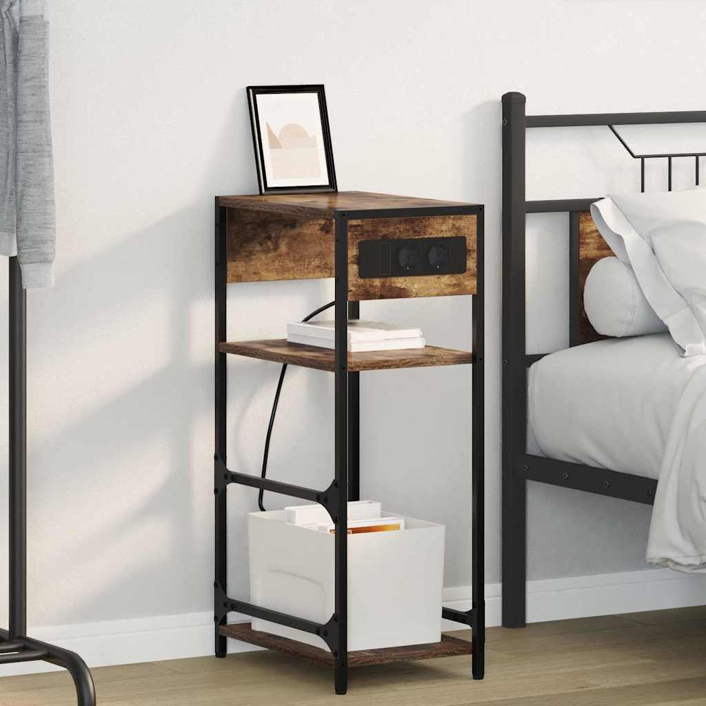 Armadio Da Notte Rovere Fumo 40 X 27 X 76 Cm Legno Multistrato