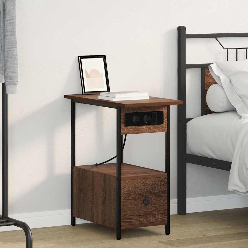 Armadio Da Notte Con Cassetto Rovere Marrone 60 X 30 X 61 cm