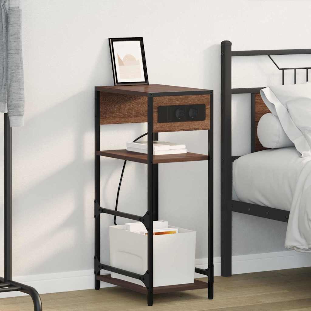 Armadio Da Notte Con Cassetto Rovere Marrone 40 X 27 X 76 cm