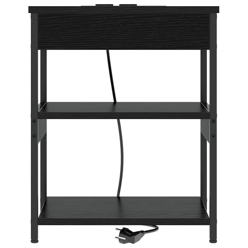 Armadio Da Notte 2 Pcs Rovere Nero Legno Multistrato - Image 6
