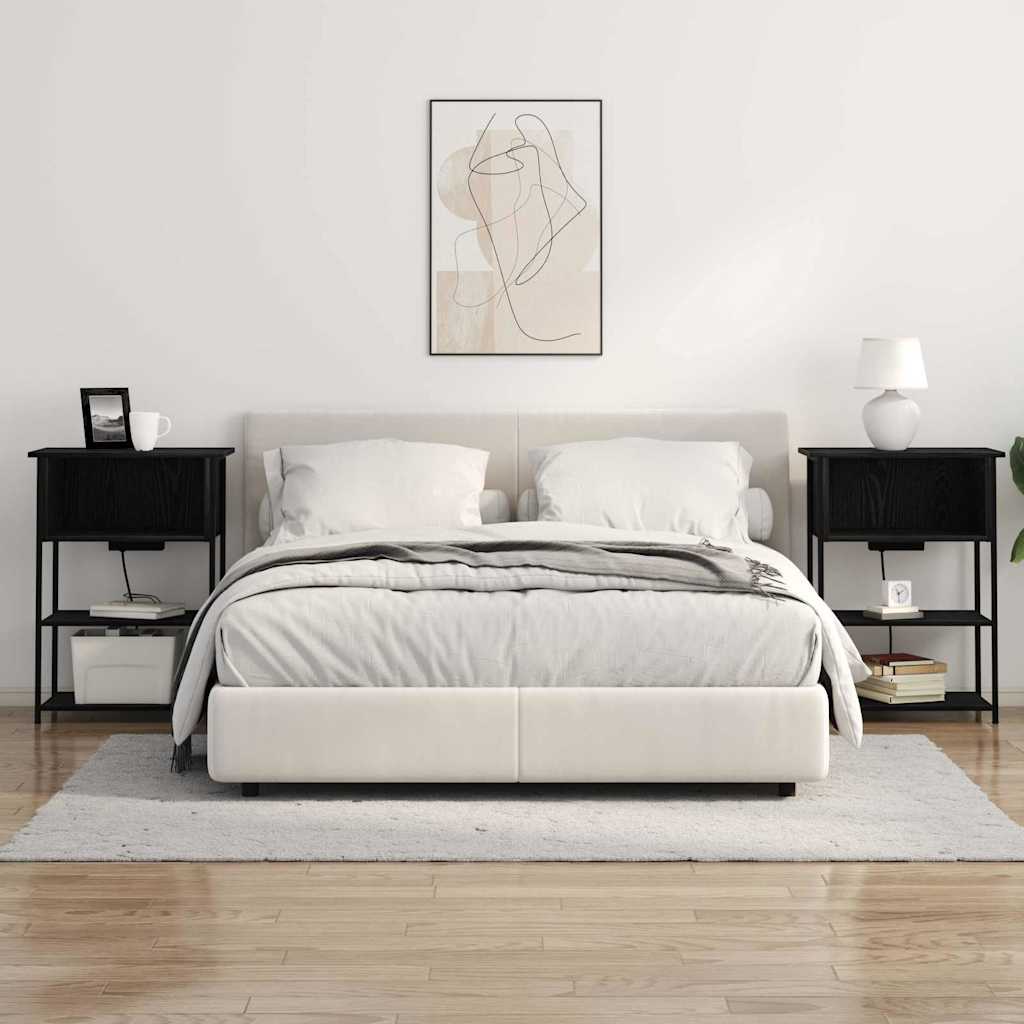 Armadio Da Notte Rovere Nero 55 X 31 X 76 Cm Legno Multistrato - Image 4