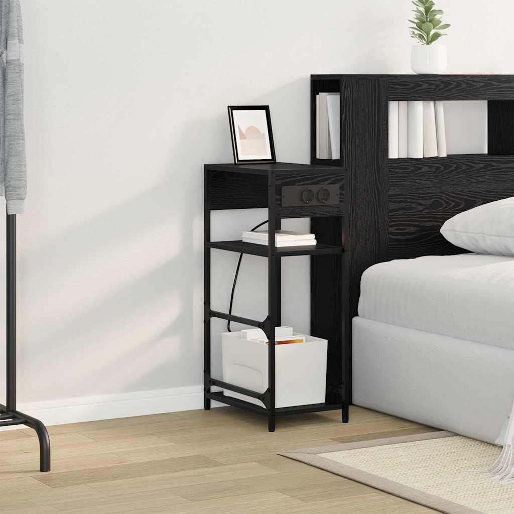 Armadio Da Notte Rovere Nero 40 X 27 X 76 Cm Legno Multistrato - Image 4