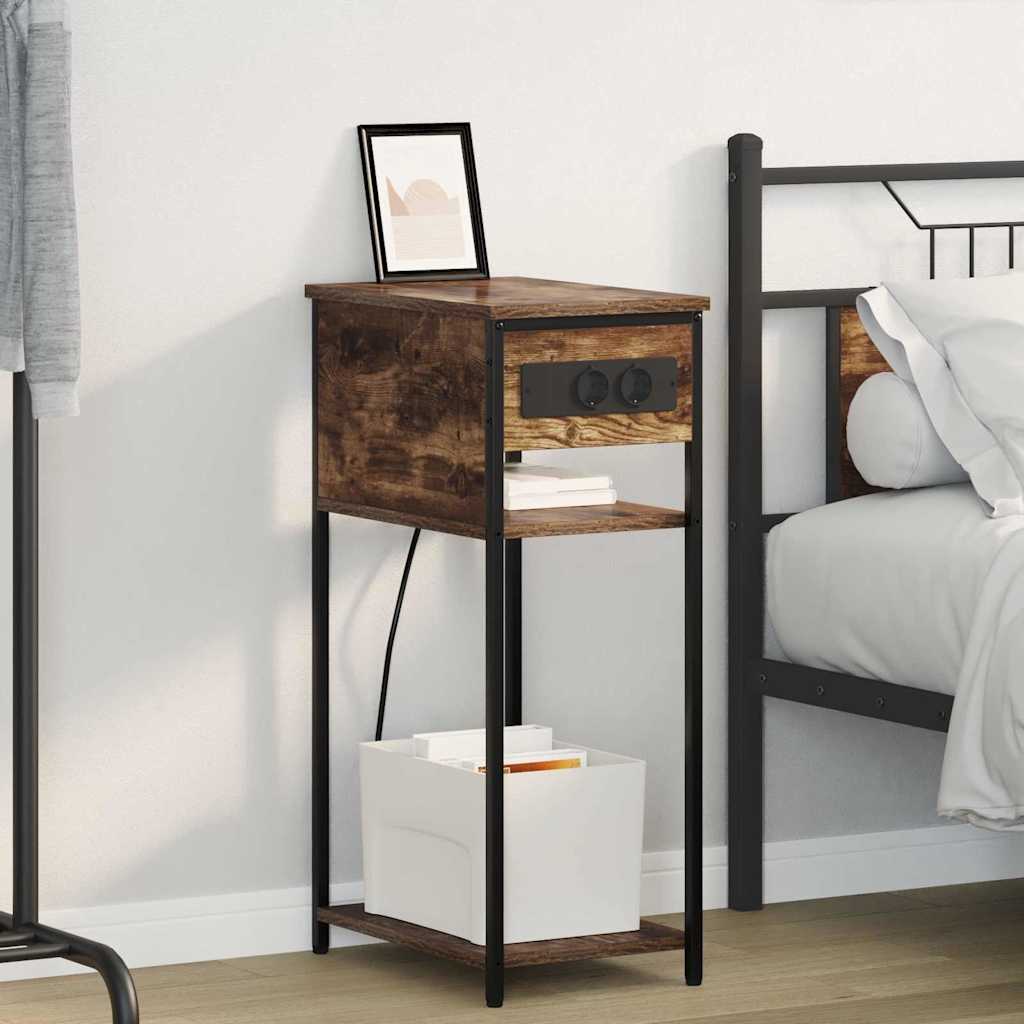 Armadio Da Notte Rovere Fumo 41 X 28 X 76 Cm Legno Multistrato