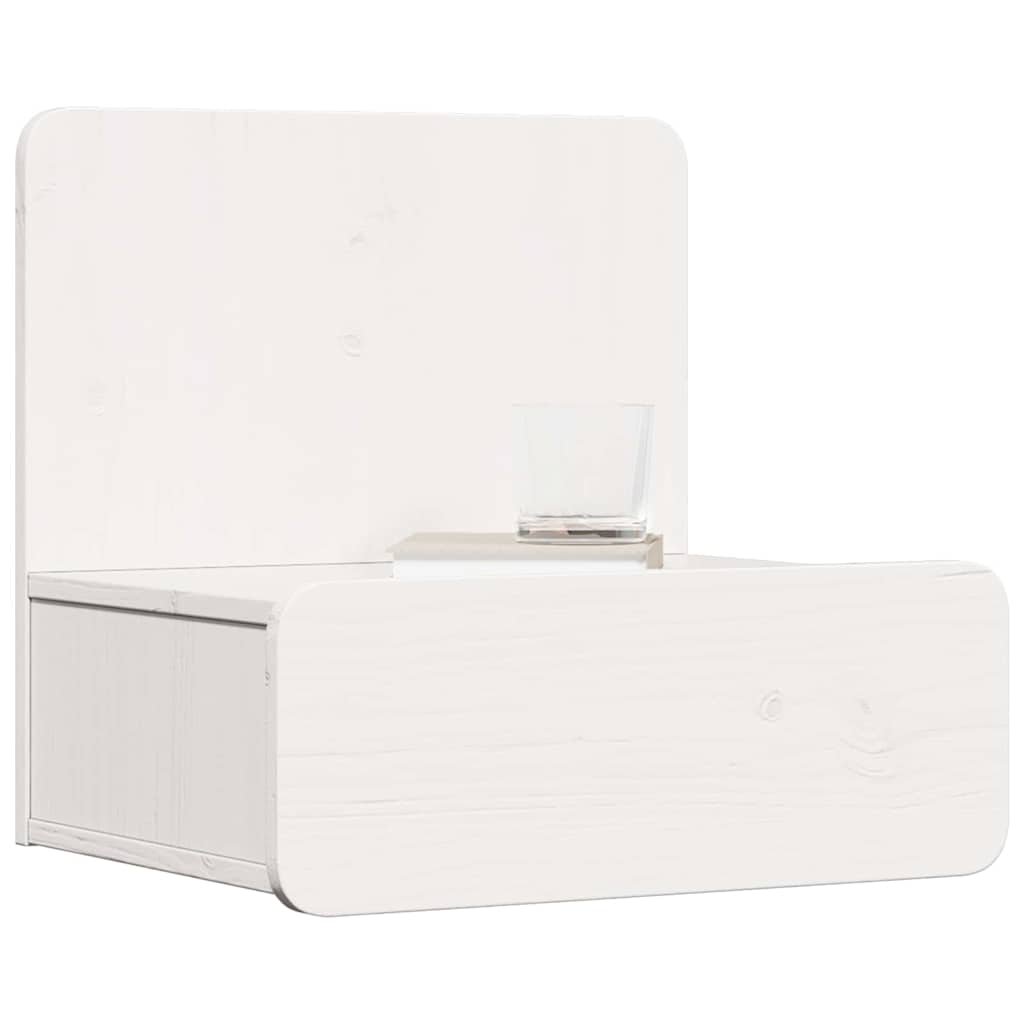 Comodino 2 Pcs Bianco 44 X 32.5 X 40 Cm Legno Di Pino Massello - Image 3