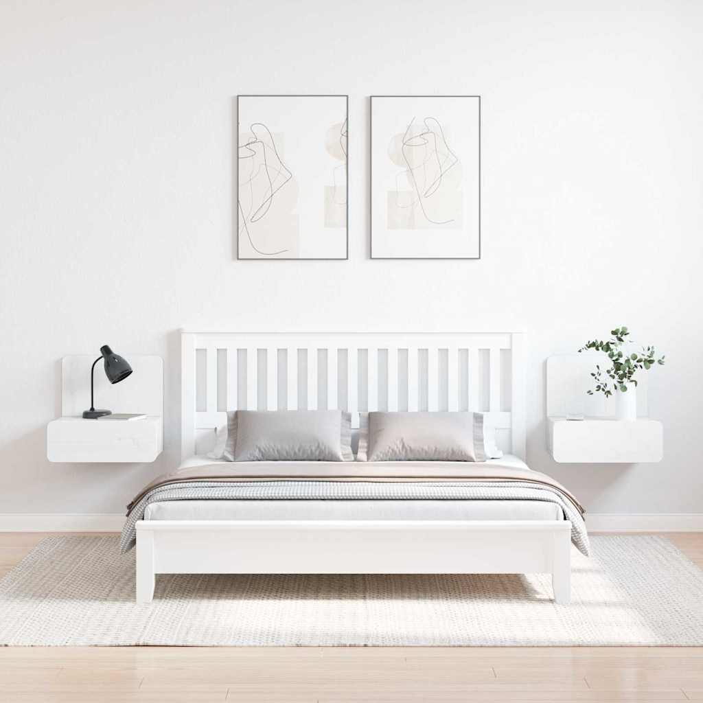 Comodino 2 Pcs Bianco 44 X 32.5 X 40 Cm Legno Di Pino Massello - Image 4