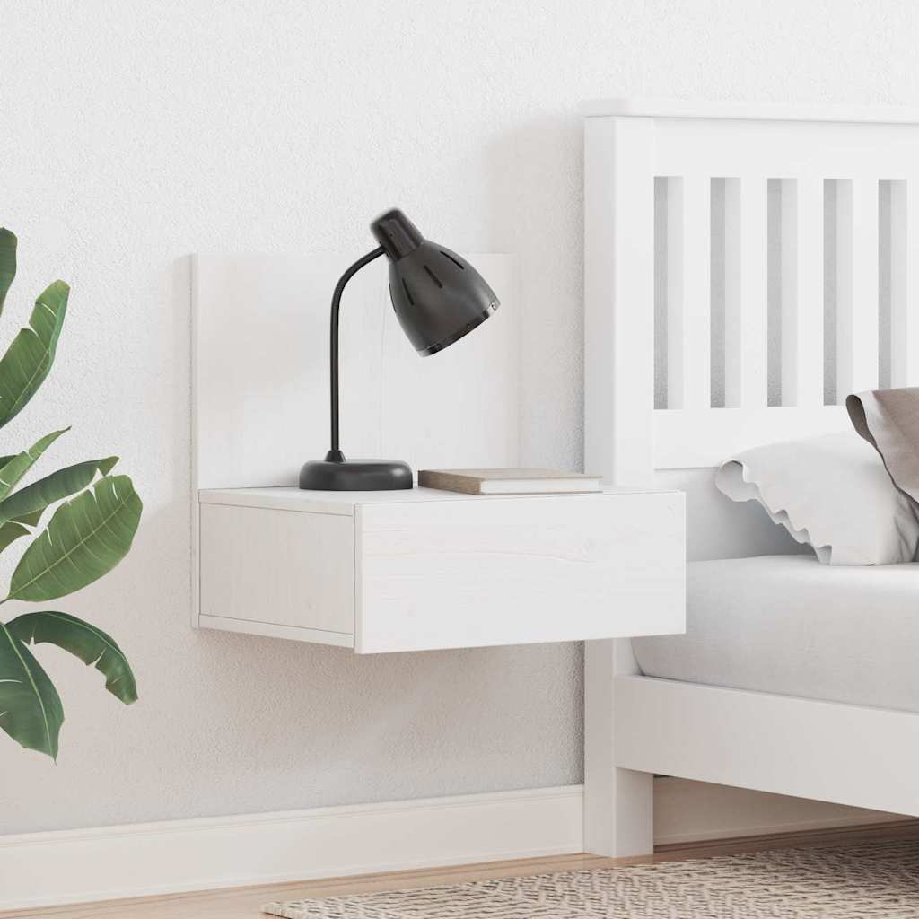 Comodino 2 Pcs Bianco 42 X 32.5 X 40 Cm Legno Di Pino Massello