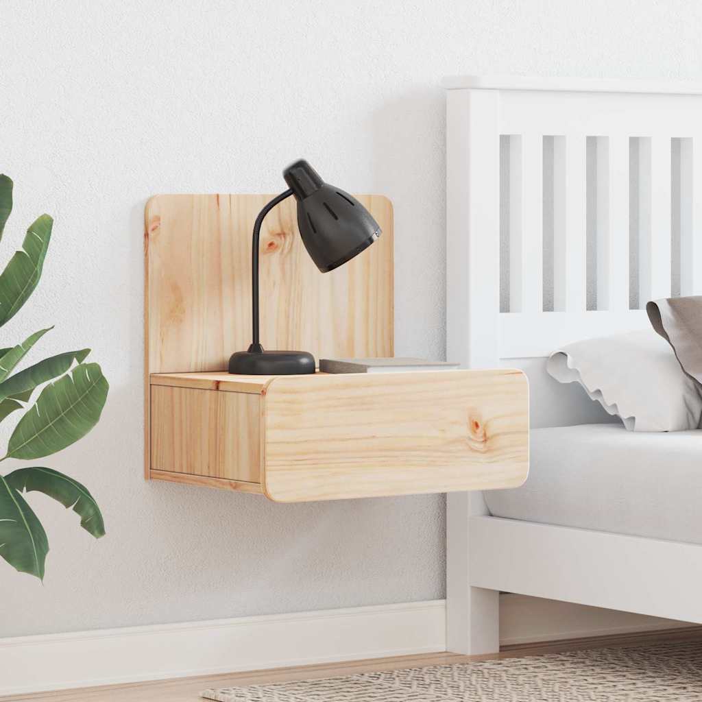 Comodino 2 Pcs Marrone 44 X 32.5 X 40 Cm Legno Di Pino Massello