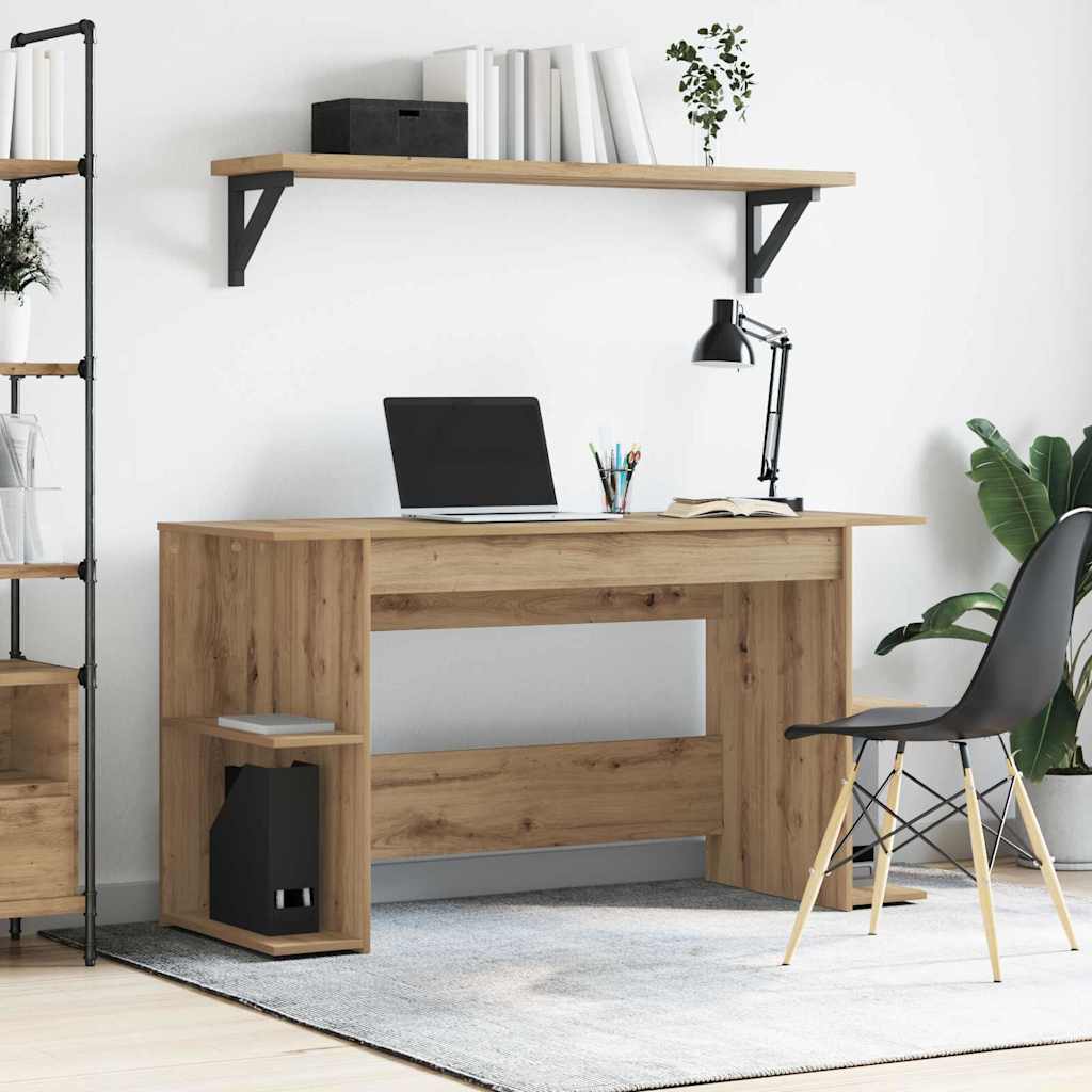 Scrivania Rovere Artigianale 140 X 50 X 75 Cm Legno Multistrato