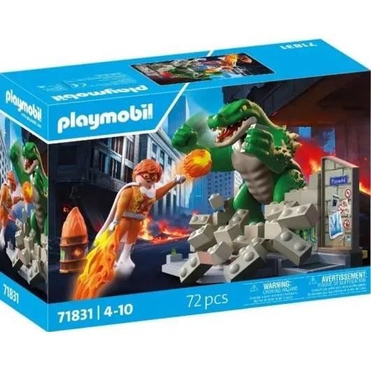 Playmobil 71831 Supereroi Contro La Lucertola Gigante, Supereroi