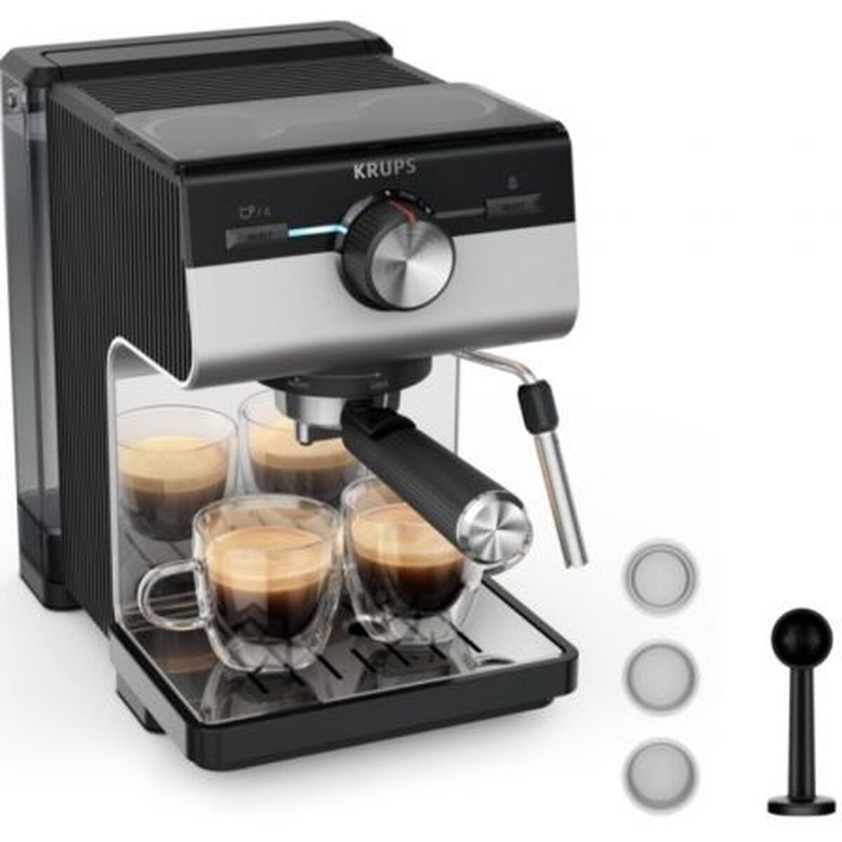 Caffettiera Express A Leva Krups Xp384e10 Argentato