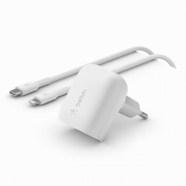 Belkin Boostcharge - Alimentatore - 20 Watt - Ricarica Rapida, Power Delivery 3.1 (usB-C A 24 Pin)