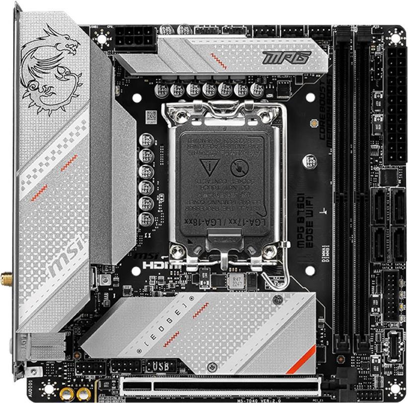 Msi Mpg B650i Edge Wifi - Motherboard - MinI-Itx - Lga1700-Sockel - B760 Chipsatz - Usb 3,2 Gen 1, Usb 3,2 Gen 2, UsB-C 3,2 Gen2 - 2,5 Gigabit Lan, B