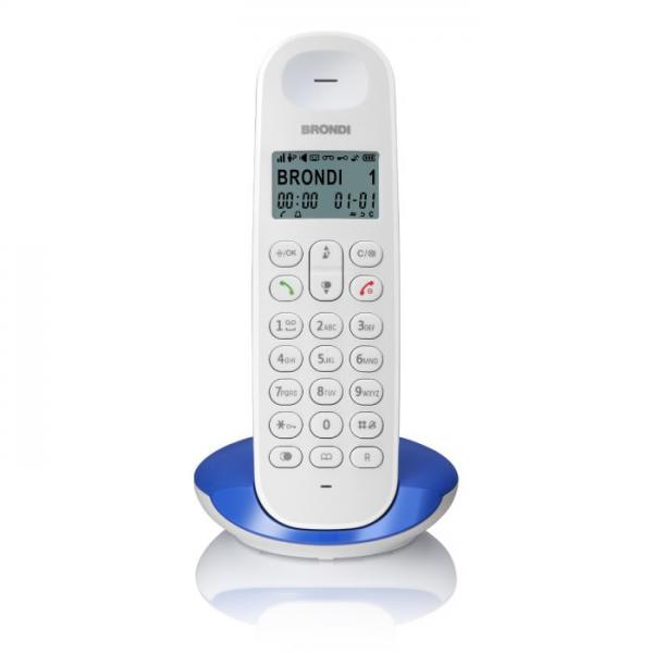 Telefono Cordless Brondi Lotus WhitE-Blu Italia
