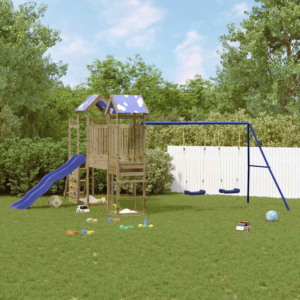 Set Da Gioco Da Esterno In Legno Di Pino Impregnato