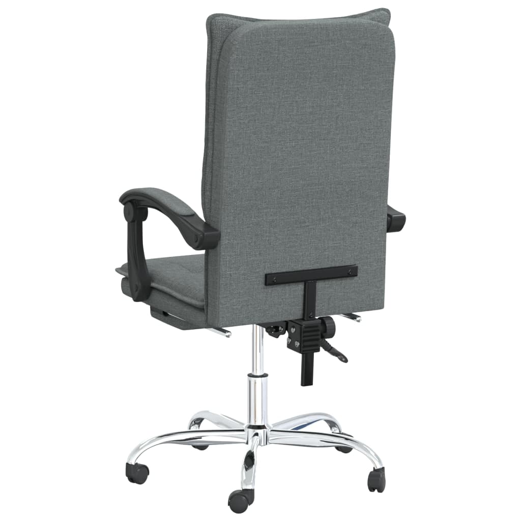 Sedia Da Ufficio Reclinabile Grigio Scuro In Tessuto - Image 4