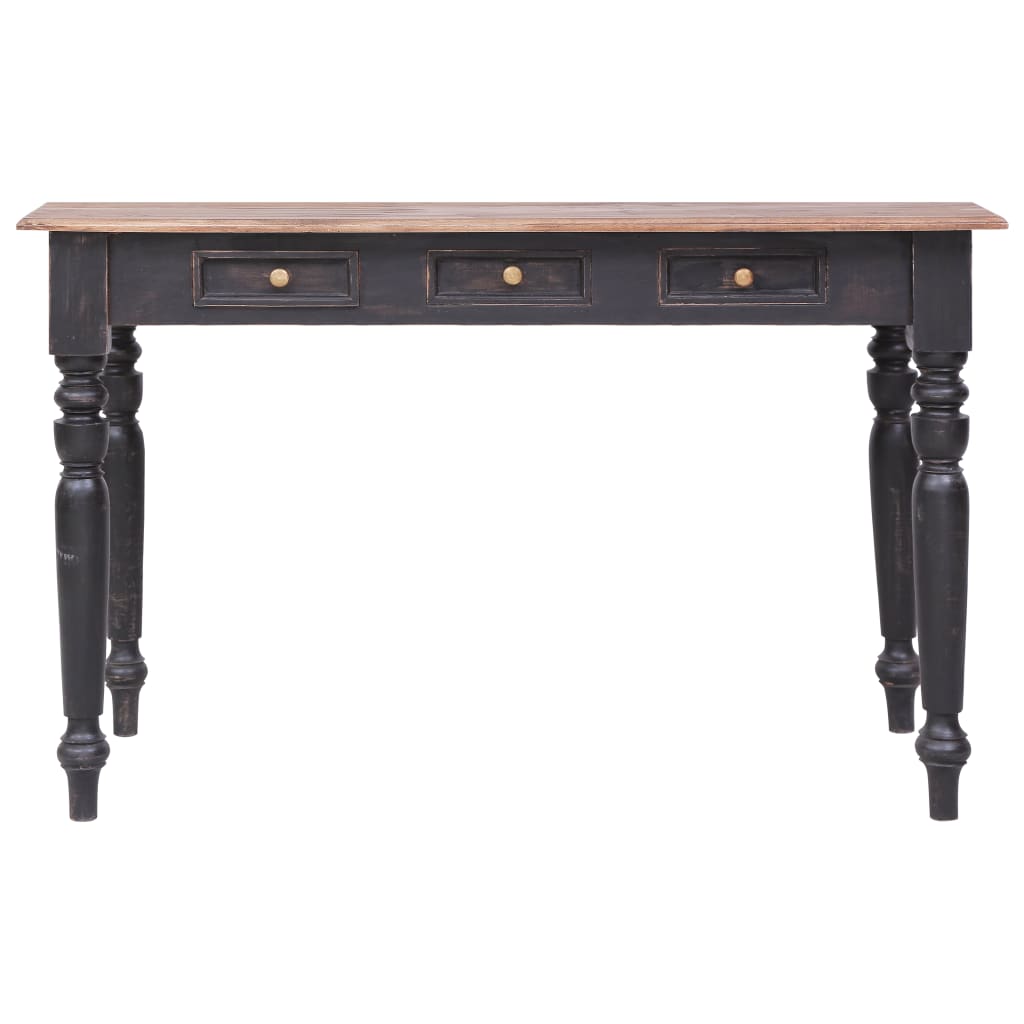 Scrivania Con 3 Cassetti 117x57x75 Cm Legno Massello Di Mogano